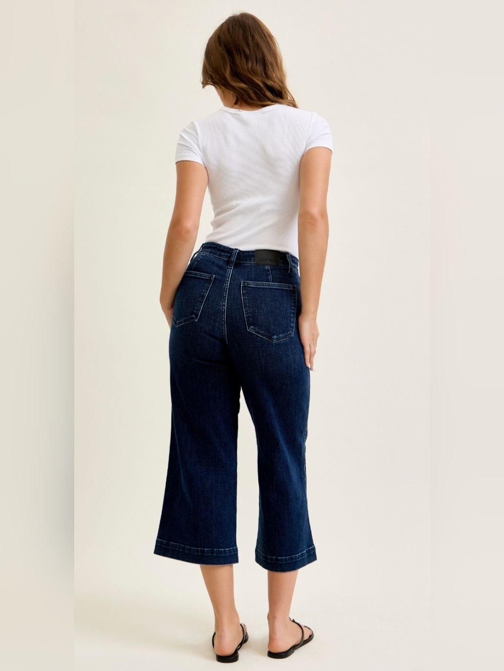 Judy Blue HR Dark Wash Wide Leg Ankle Trouser Jeans Slant Pocket Various NEW - Picture 12 of 16